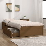 vidaXL Bedframe met lades honingbruin 75x190 cm 2FT6 Small Single