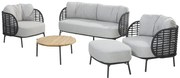 4 Seasons Outdoor Fabrice loungeset 5-delig met Yoga tafel  Loungeset    antraciet weerbestendig