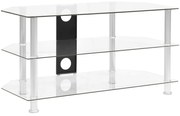 vidaXL Tv-meubel 96x46x50 cm gehard glas transparant