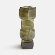 Vaas van gekleurd rookglas, hoogte 40 cm, CUBIA