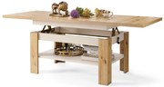 RIO eiken artisan / beige - KOFFIETAFEL, UITSCHUIFBAAR MET HEFFUNCTIE VOOR HET BLAD