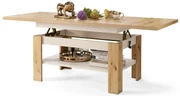 RIO eiken artisan / beige - KOFFIETAFEL, UITSCHUIFBAAR MET HEFFUNCTIE VOOR HET BLAD