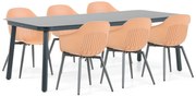 Tuinset 6 personen 220 cm Aluminium Oranje Lifestyle Garden Furniture Lissabon/Tavano