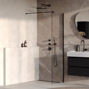 Brauer Oblivion inloopdouche helder glas 50cm zwart mat