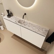 Mondiaz Ture DLux toiletmeubel 120cm talc met wastafel glace midden zonder kraangat