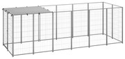 vidaXL Hondenkennel 330x110x110 cm staal zilverkleurig