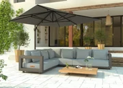 4 Seasons Outdoor Metropolitan loungeset links  Loungeset    houtkleur weerbestendig