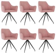 vidaXL Eetkamerstoelen 6 st fluweel roze