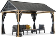 Teramo aluminium tuinhuisje met muggengaas 3x4.8m Tuinpunt