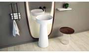 Ideavit SolidFloat Staande wastafel 40x12cm rond Solid Surface wit mat 290278+290286