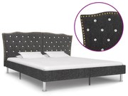 vidaXL Bedframe stof donkergrijs 160x200 cm