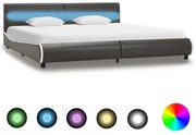 vidaXL Bedframe met LED kunstleer antraciet 180x200 cm