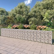 vidaXL Schanskorfmuur met deksels 600x30x100 cm gegalvaniseerd staal