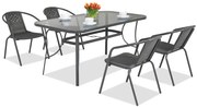 Metalen tuinmeubelen Modena/Bergamo voor 4 personen Garden Point antraciet