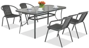 Metalen tuinmeubelen Modena/Bergamo voor 4 personen Garden Point antraciet