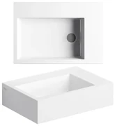 Clou Flush 2 Plus fontein 42.5x10.5cm voorbewerkt kraangat mineraalsteen Wit CL/03.08221