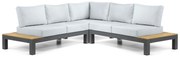 Loungeset 5 personen Aluminium/Teak Grijs Lifestyle Garden Furniture Vittoria