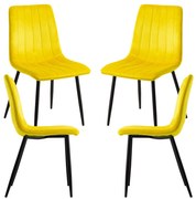 Set 4 Fluwelen Liny Stoelen