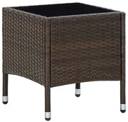 vidaXL Tuintafel 40x40x45 cm poly rattan bruin