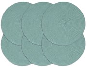 vidaXL Placemats 6 st rond 38 cm katoen effen groen