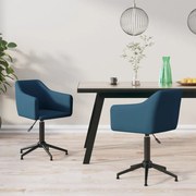 vidaXL Eetkamerstoelen draaibaar 2 st fluweel blauw