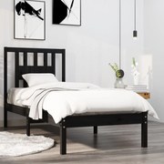 vidaXL Bedframe massief hout zwart 90x190 cm 3FT Single