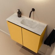 Mondiaz Ture DLux toiletmeubel 60cm ocher met wastafel opalo rechts zonder kraangat