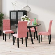 vidaXL Eetkamerstoelen 4 st fluweel roze