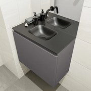 Mondiaz Olan 60cm toiletmeubel dark grey met wastafel urban midden geen kraangat