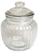 Voorraadpot, glas, ribbels, 0,5 liter