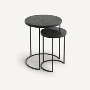 Set van 2 bijzettafels in lavasteen, Anaximène