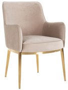 Richmond Interiors Breeze Luxe Eetkamerstoel Khaki Velvet En Goud