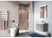 Crosswater Clear 6 schuifdeur 120x195cm 8mm helder veiligheidsglas zilver profiel CASLSC1200