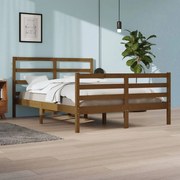 vidaXL Bedframe massief grenenhout honingbruin 140x200 cm