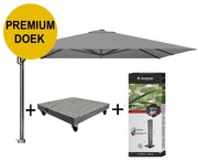 Challenger T1 premium zweefparasol 350x350 cm manhattan  met  parasolvoet 120kg en hoes