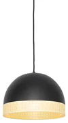 Oosterse hanglamp zwart met rotan 30 cm - Magna RotanOosters E27 rond Binnenverlichting Lamp