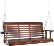 VEVOR Cederhouten veranda schommel, 1702x710x600mm, patio schommel voor tuin en terras, verbeterd draagvermogen van ca. 400 kg, robuuste schommelstoelbank met ophangkettingen voor buitengebruik, bruin