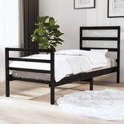 vidaXL Bedframe massief grenenhout zwart 90x190 cm 3FT Single