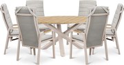 Tuinset 6 personen 150 cm Aluminium Taupe Lifestyle Garden Furniture Vivaro/Ancona