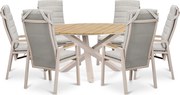 Tuinset Ronde Tuintafel 6 personen 150 cm Aluminium Taupe  Lifestyle Garden Furniture Vivaro/Ancona