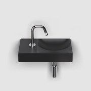 Clou Vale keramische fontein 38cm met kraangat links zwart mat