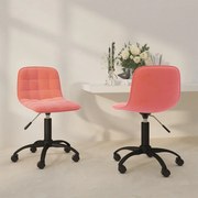 vidaXL Eetkamerstoelen draaibaar 2 st fluweel roze