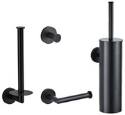 Saniclear Nero toilet accessoiresset 4-delig zwart mat