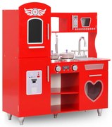 vidaXL Kinderspeelkeuken 84x31x89 cm MDF rood