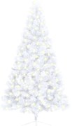 vidaXL Kunstkerstboom met LED's en standaard half 150 cm PVC wit