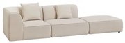 Cardea 2-delige Modulaire Hoekbank Met Gestoffeerde Poef Stof Chenille Beige – Crème - Sklum
