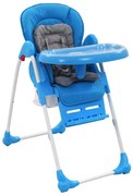 vidaXL Kinderstoel hoog blauw en grijs