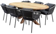 Ellips Eagle dining tuinset 200x110xH76 cm 7 delig teak