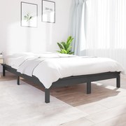 vidaXL Bedframe massief grenenhout grijs 120x200 cm