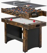 VEVOR Airhockeytafel (214 cm) met Airhockey & Tafelvoetbal & Pushers & Pucks, Luchtaangedreven Hockeyspeltafel Multi-combinatietafel voor Familiespelkamerfeesten Familiereünies Kantoor